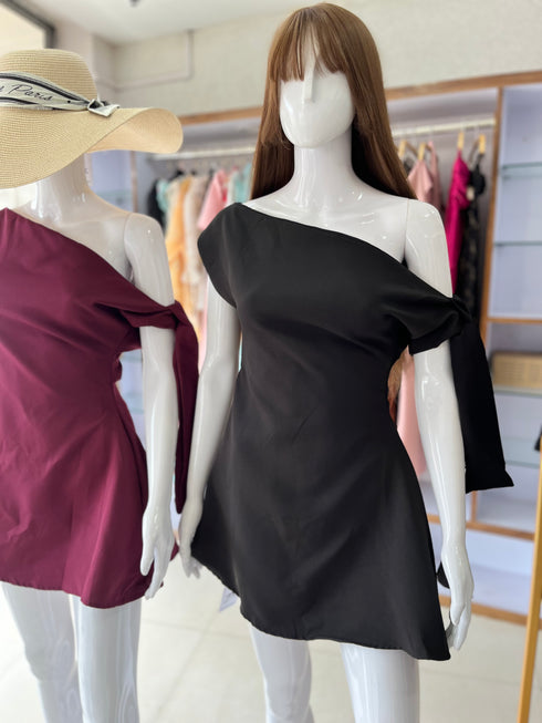 Women One Shoulder Mini Dress